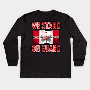 FREEDOM CONVOY OF TRUCKERS STAND ON GUARD FOR THEE RED Kids Long Sleeve T-Shirt